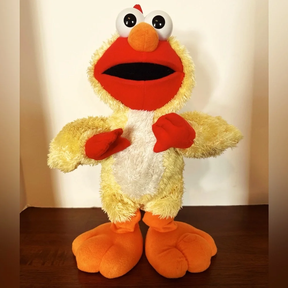 Sesame Street Chicken Dance Elmo Plush Yellow and Orange